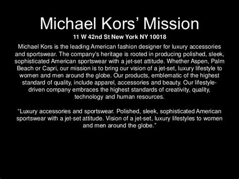 michael kors mission statement.